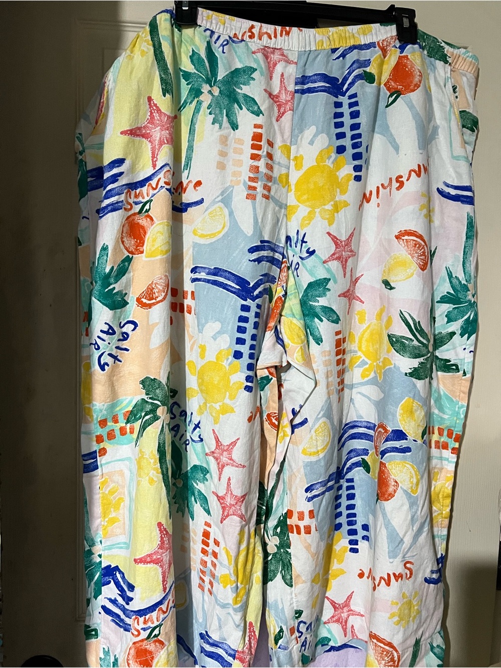 SONOMA Multicolor Tropical Print Pants in Blue, Green, Peach
